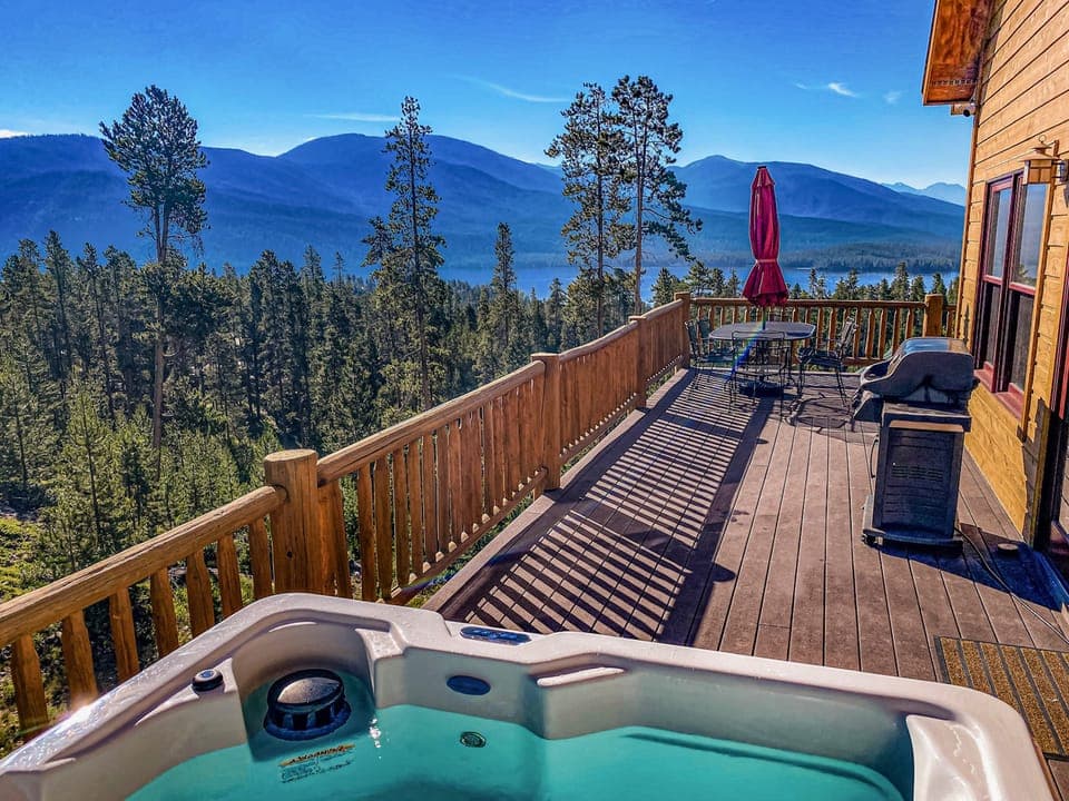 A private hot tub to unwind with delightful views