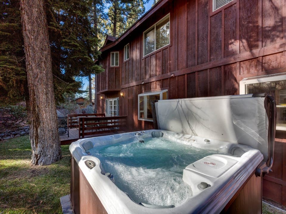 Unwind in the private hot tub, tucked away for ultimate relaxation.