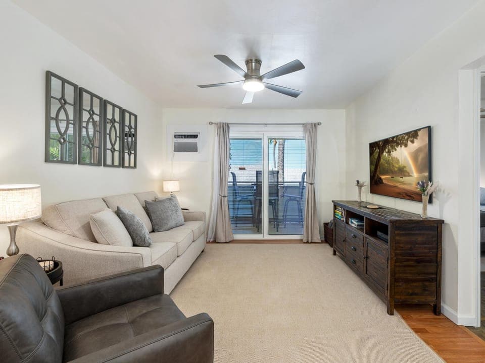 Modern living room with sleeper sofa