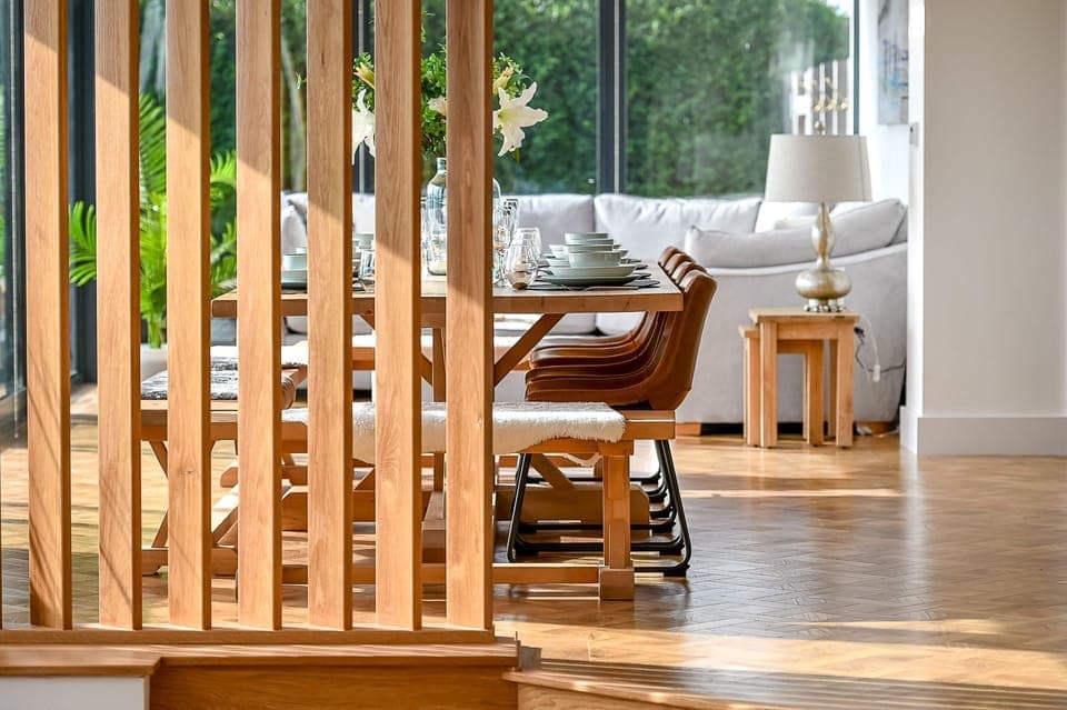 Dining/seating area at Groeslon, Anglesey