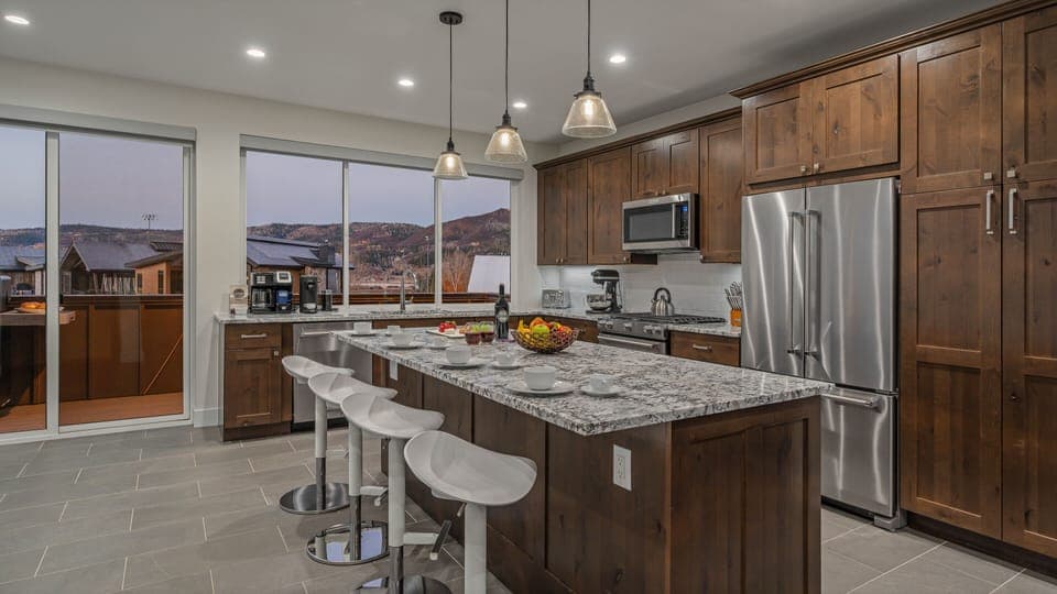 Kitchen with main level deck access