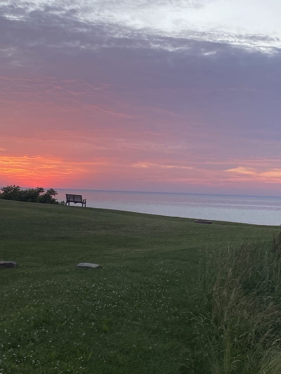 Sunset view on top of the bluff located directly across the street.