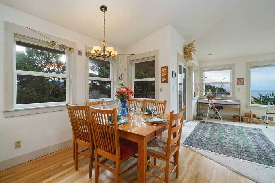 Dining room open to kitchen and living room.