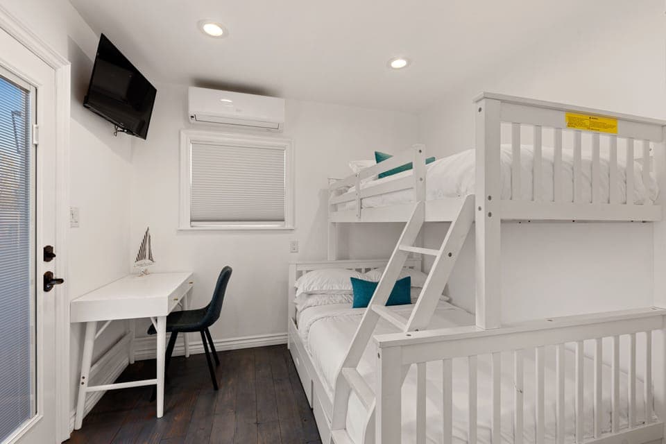 The fourth room offers a Twin over Full bunk bed for added sleeping arrangements