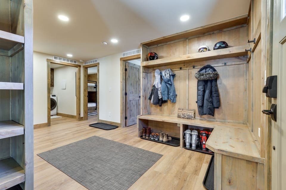 Lots of hooks and storage for all your ski or other gear.