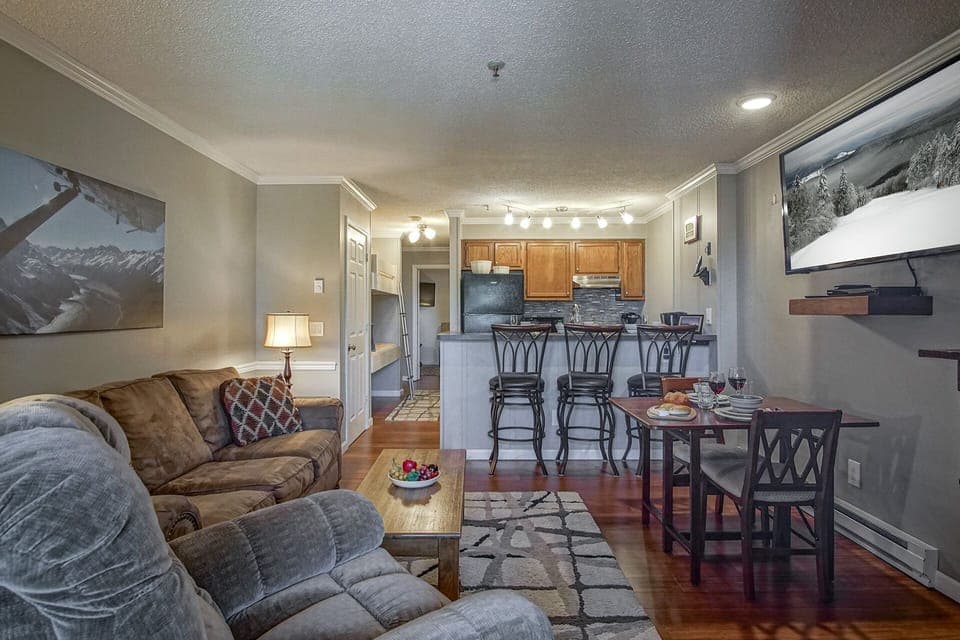 Full view of the condo from the balcony doorway