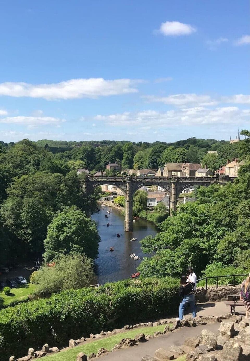 The view a few steps from  the front door through the Castle grounds