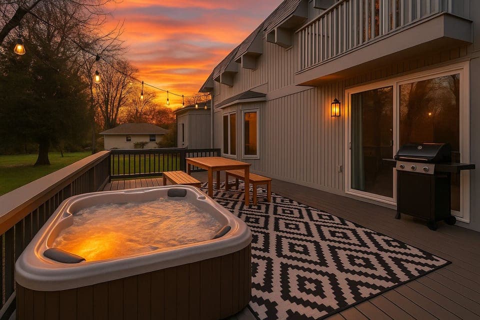 Enjoy deck space with BBQ grill, dining, and seasonal hot tub (Aug-Dec)