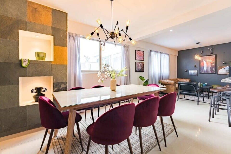 A stylish dining table for 8