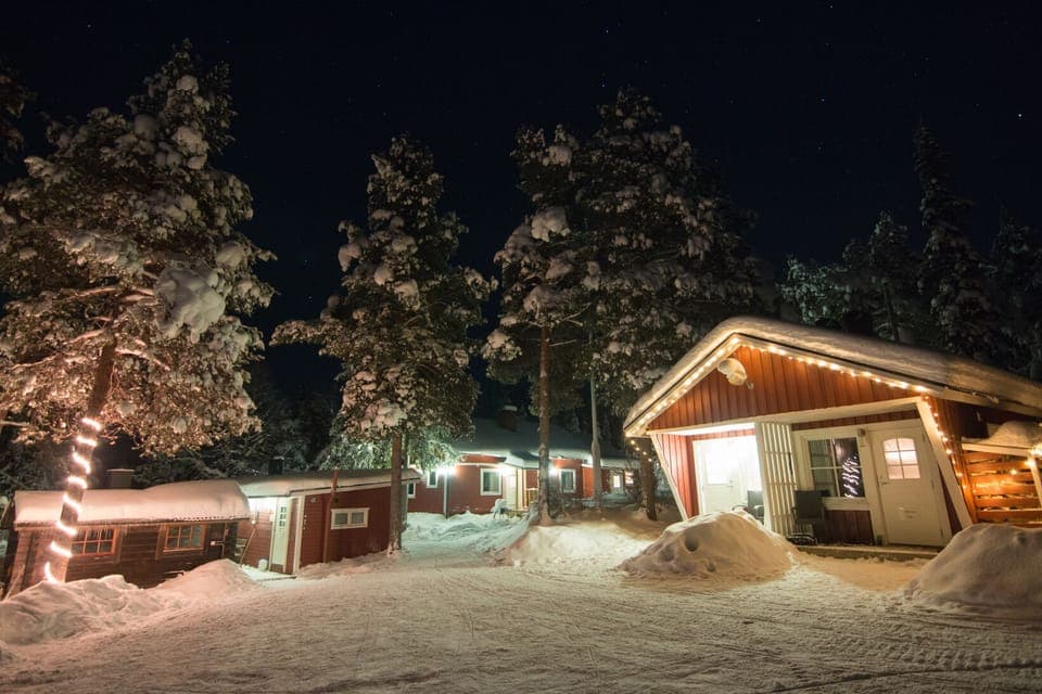 Winter with aurora