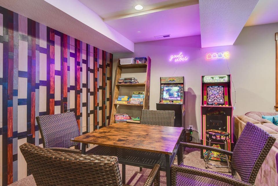 4 seater table can be used for such board games inside the Game room