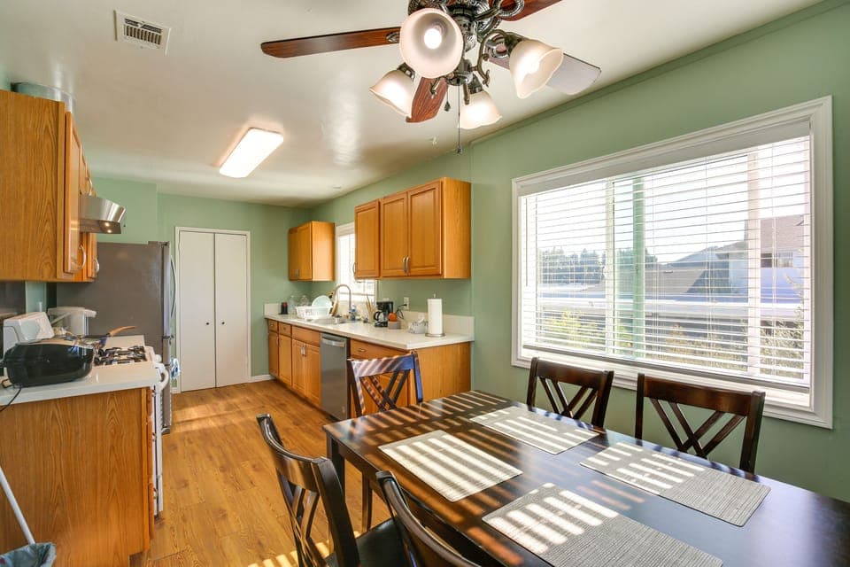 Dining Area | Kitchen | Dishwasher | Dishware + Flatware | Coffee Maker