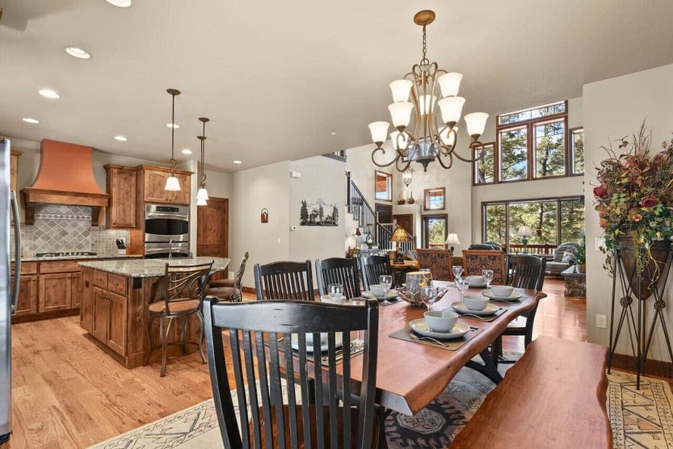 Large, Custom, Dining Room Table and Bench
