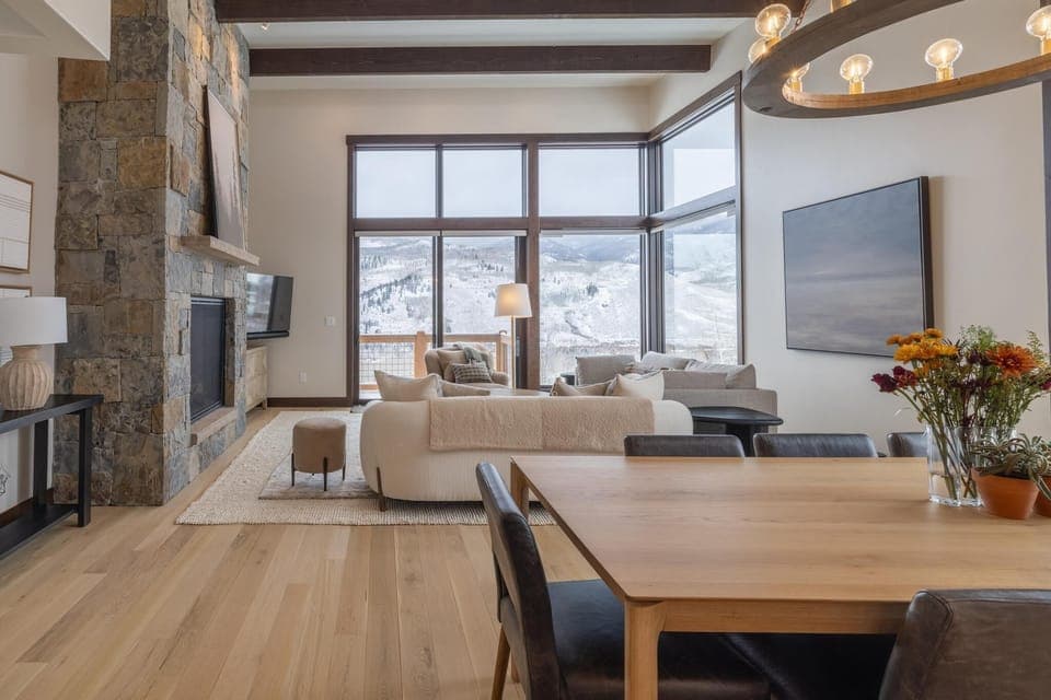 Upstairs Living Room + Dining Area
