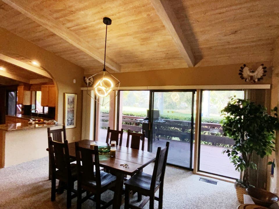 Elegant dining with golf course and mountain views...