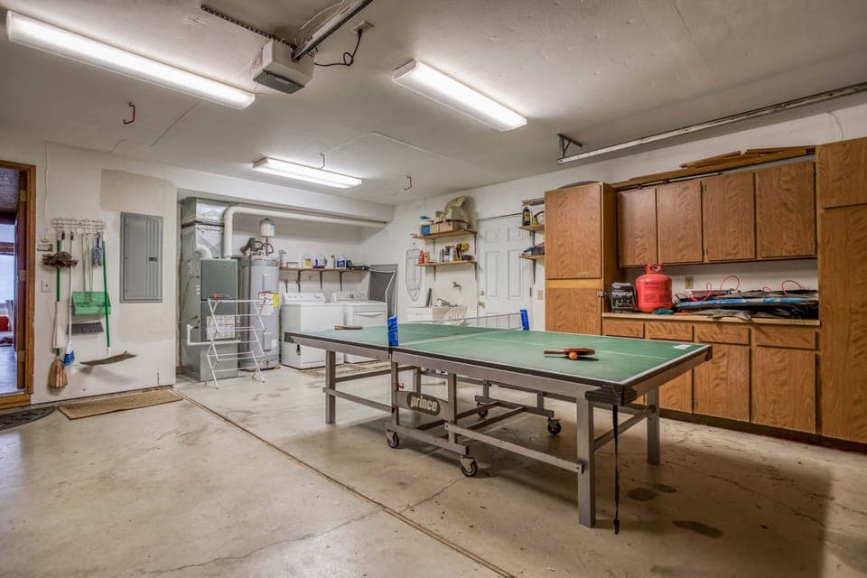 Garage with Ping-Pong and Laundry section