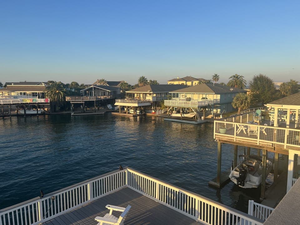 One of the larger canals in Jamaica Beach for swimming, fishing or relaxing.