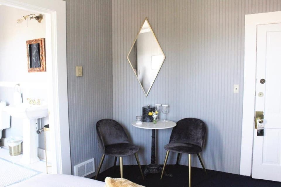 Sip morning coffee at the bistro table in peace.