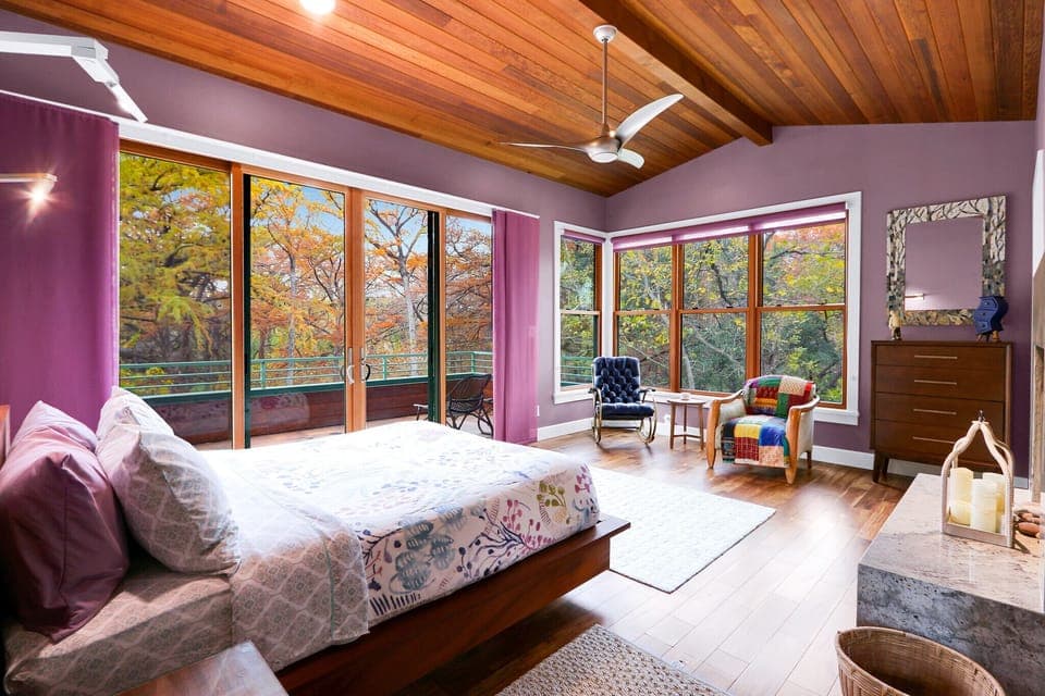 Bedroom one is located on the upper level