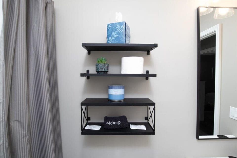 A starter pack of tissues, toilet paper, and makeup wipes are provided.