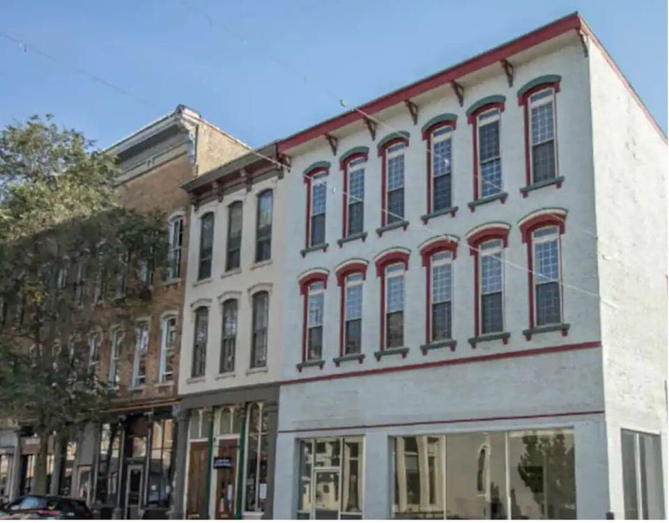 Exterior view of building. First floor is a  candle shop!