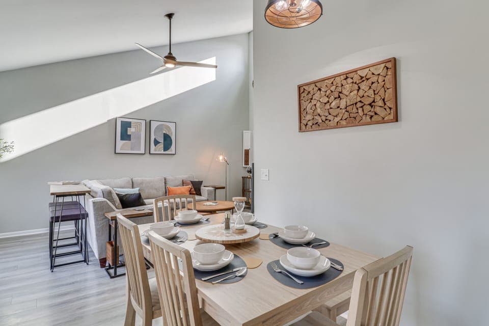 Dining Area | Dishware/Flatware | Trash Bags/Paper Towels | High Chair