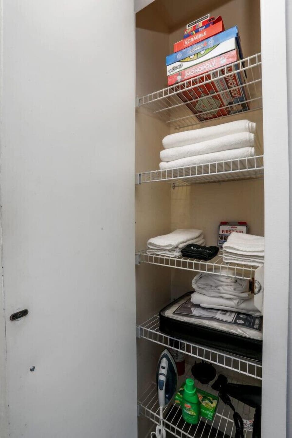 Never run out of fresh towels again! Our closet is fully stocked with an abundance of fluffy and soft towels for your every need.