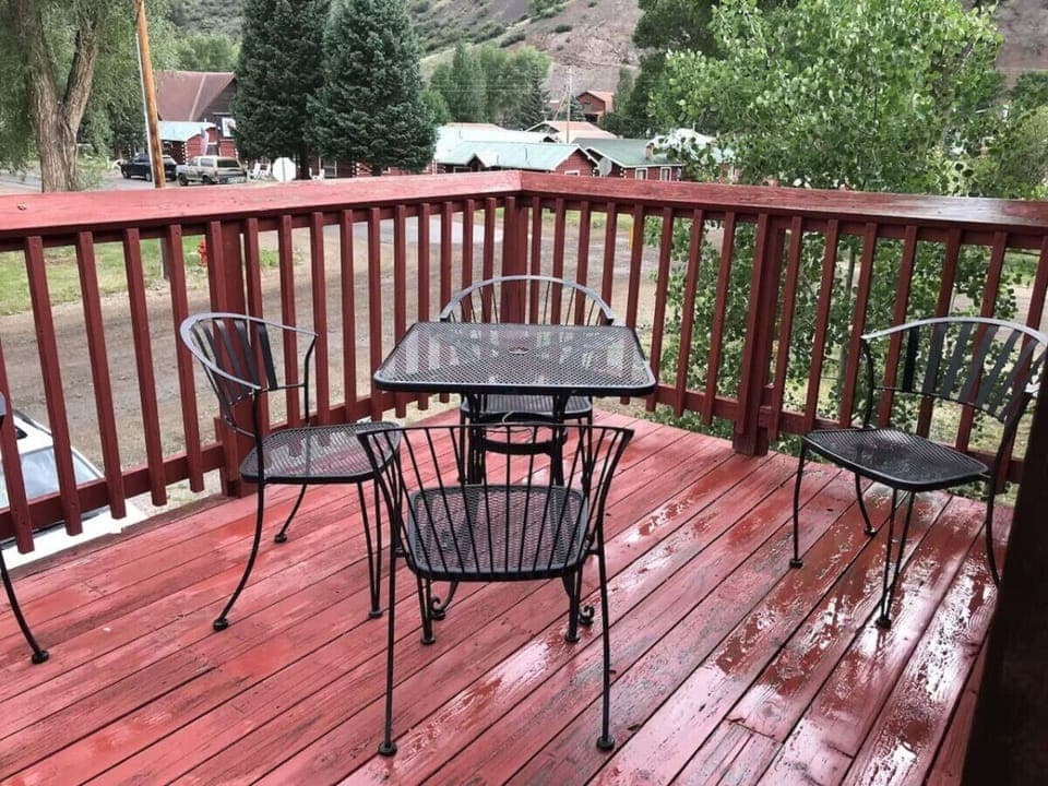 The upstairs balcony.