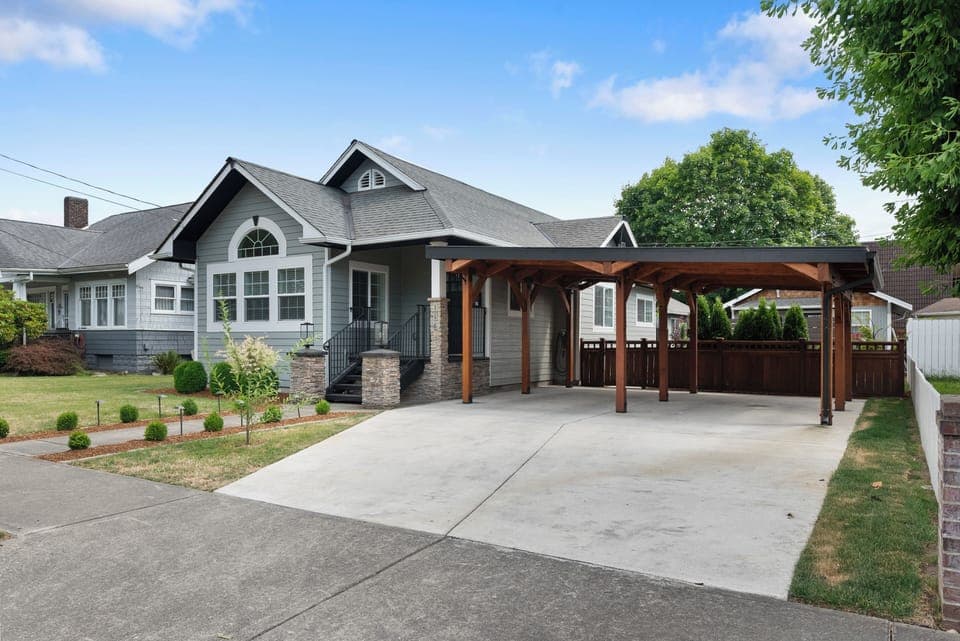 Parking is to the left of covered area. Defaults to street if EV is needed. 