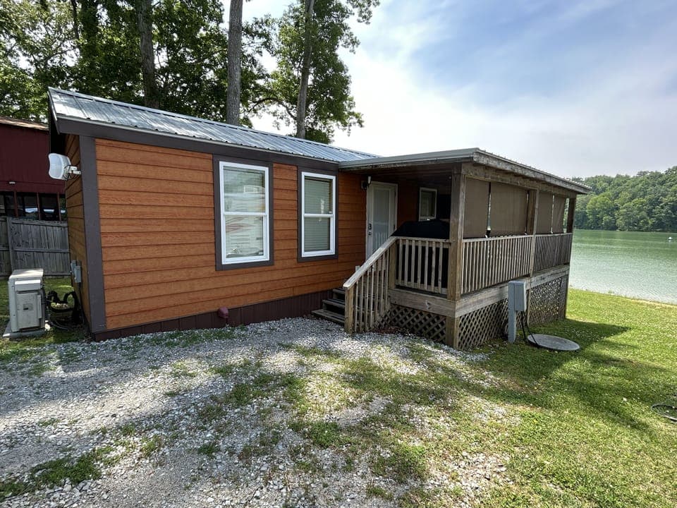 Outside from the front of the Cabin