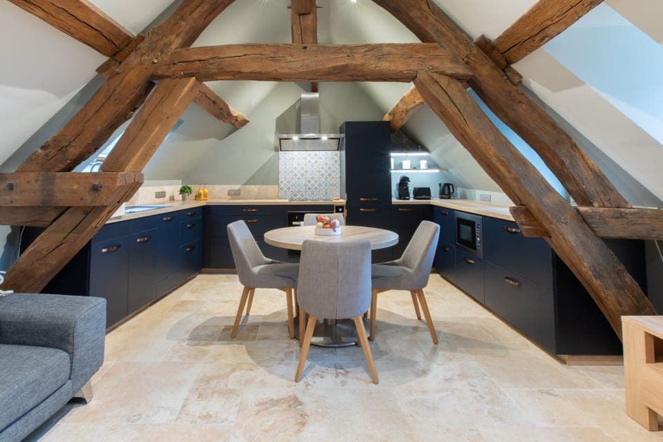 Living room and kitchen