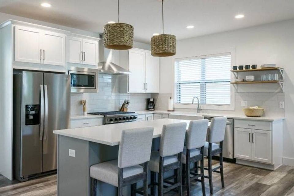 Kitchen Island open to the dining table and living room