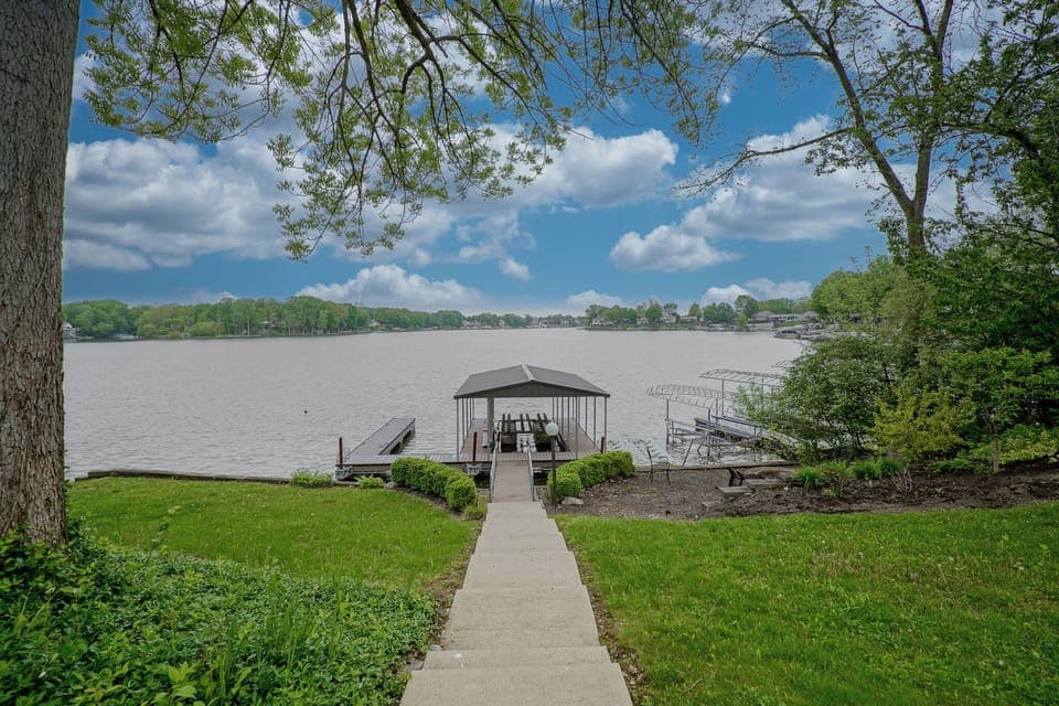 Dock with boat slip and beautiful views of Morse Reservoir 