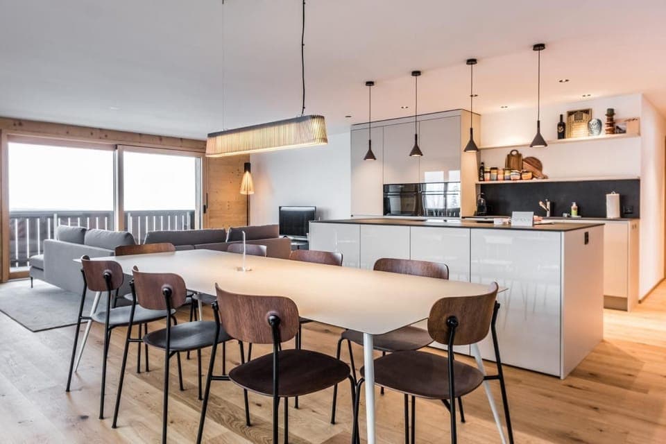 Dining area and kitchen