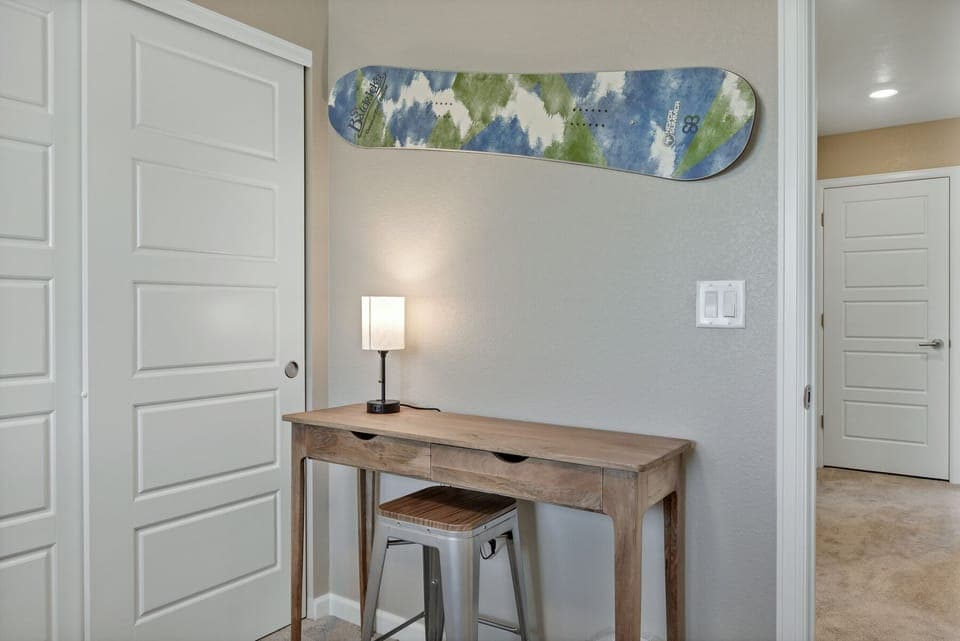 Dedicated workspace and wardrobe available at bedroom 5