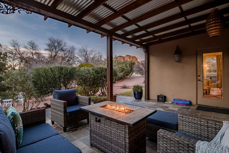 Outdoor Patio with Firepit and Red Rock Views