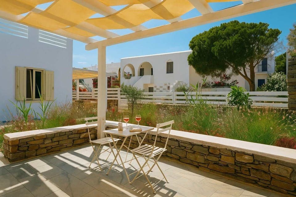 Immerse yourself in the private exterior patio