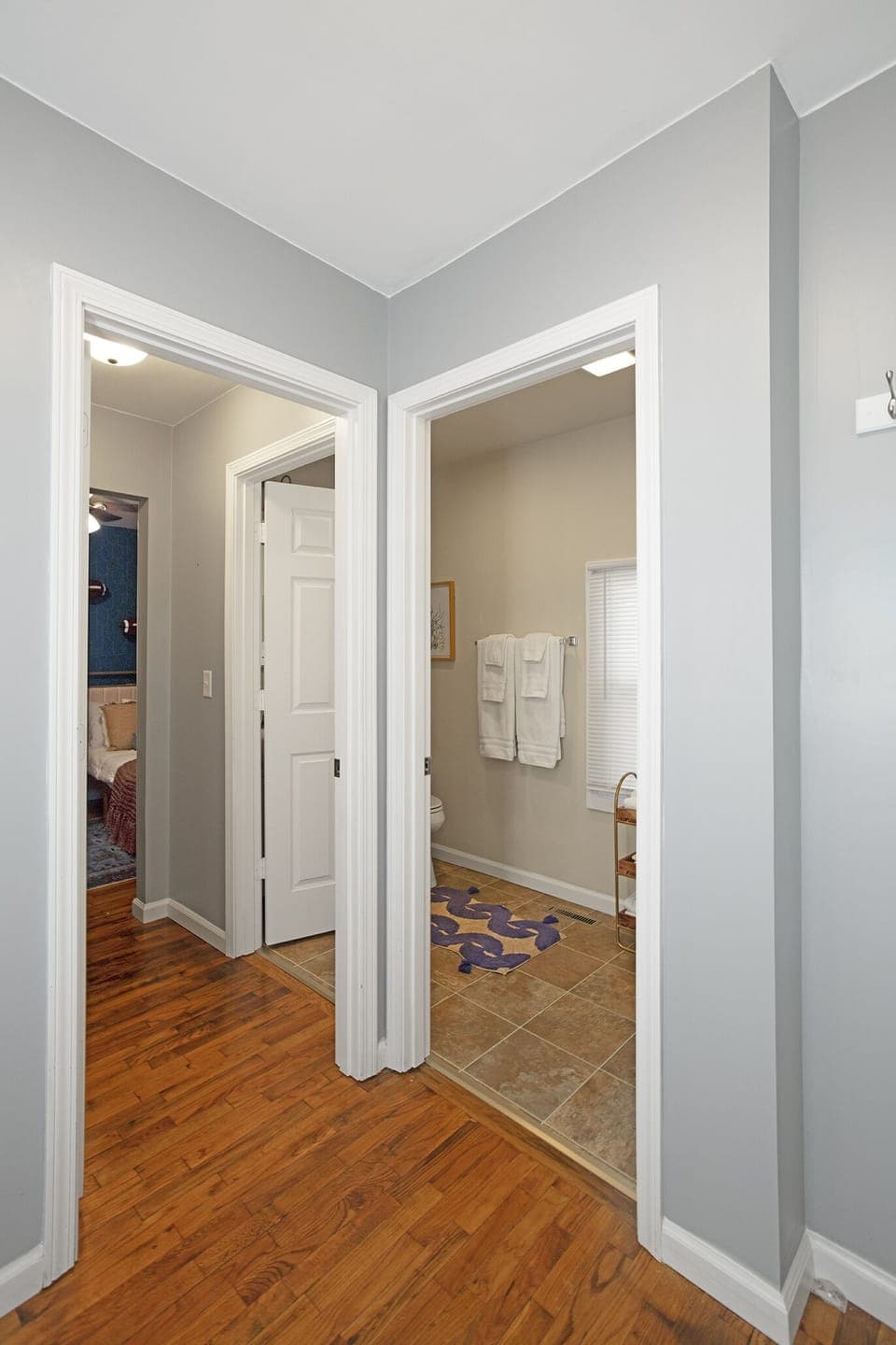 Bathroom can be accessed from the bedroom and the common areas