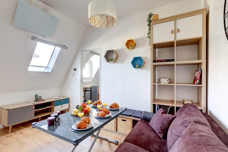 The open-plan living and dining area