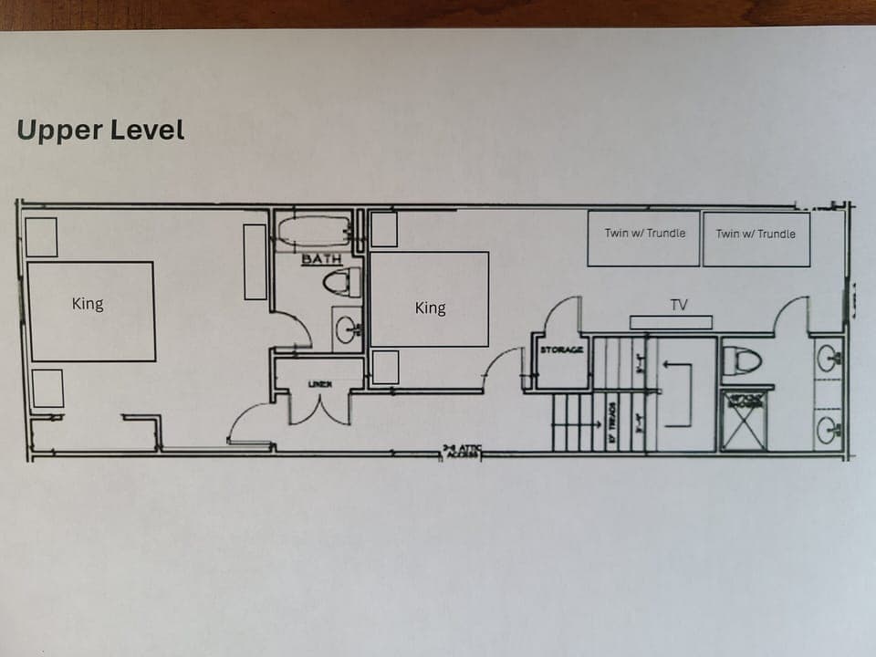 Upper Level Floor Plan - bedroom 5/family suite and bedroom 6