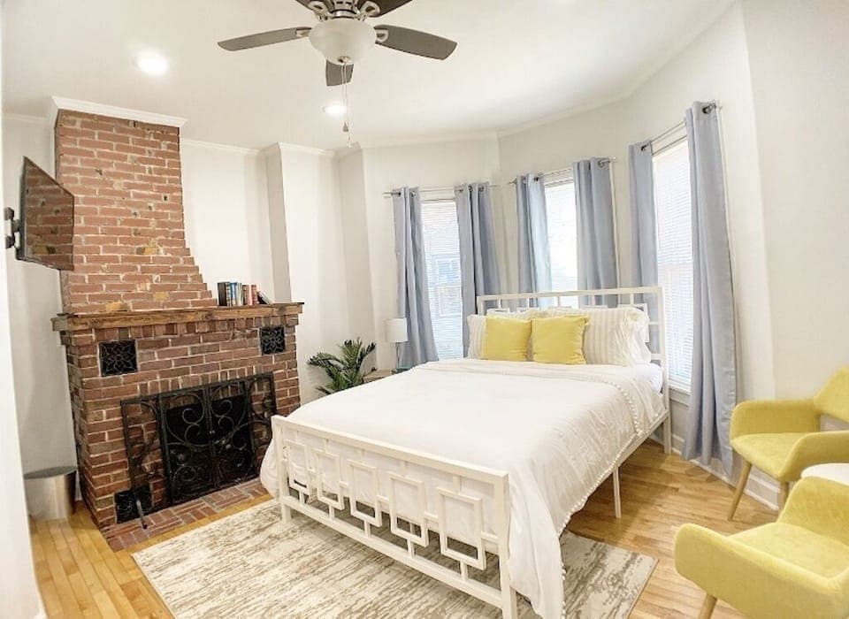 Real brick electric fireplace