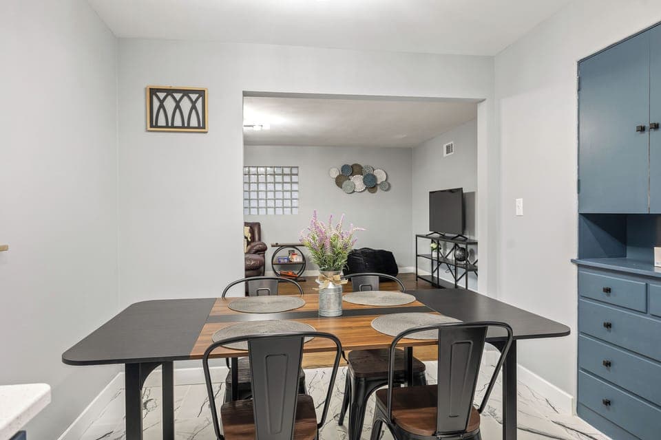 Dining room located in open-concept kitchen 