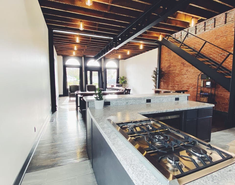 First floor open floor plan.