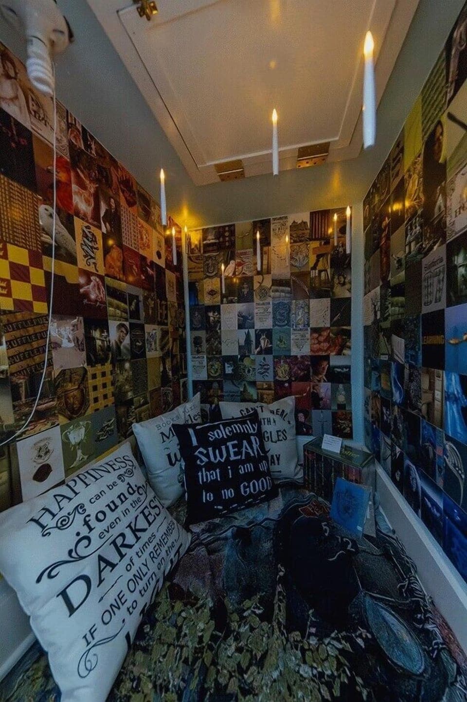 We have 2 boys under 5, and both our boys LOVE Harry Potter.  This room features posters of various moments throughout the movies and is a place we love to see families share together.  Kids love to read a book, relax, and dream.