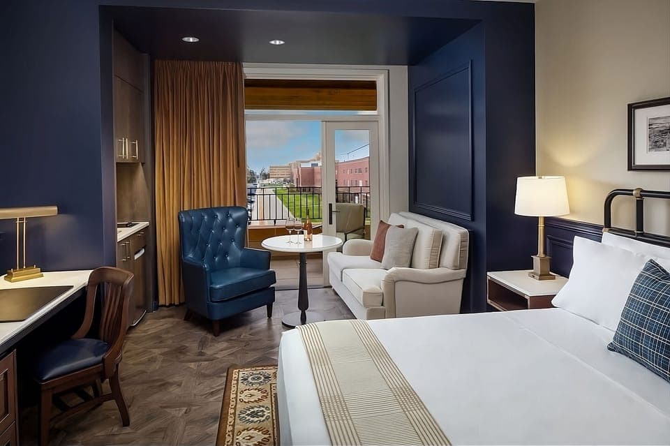 Stretch out in a stylish studio with a private balcony.