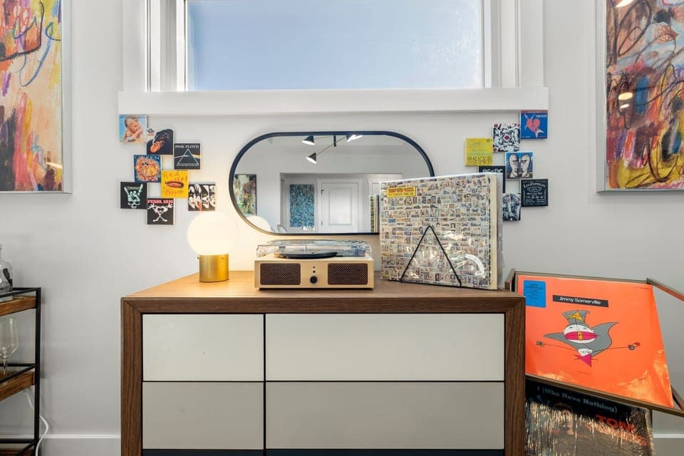 Record player for the family to hang out and listen to.