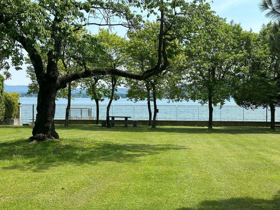 View of the garden to the lake