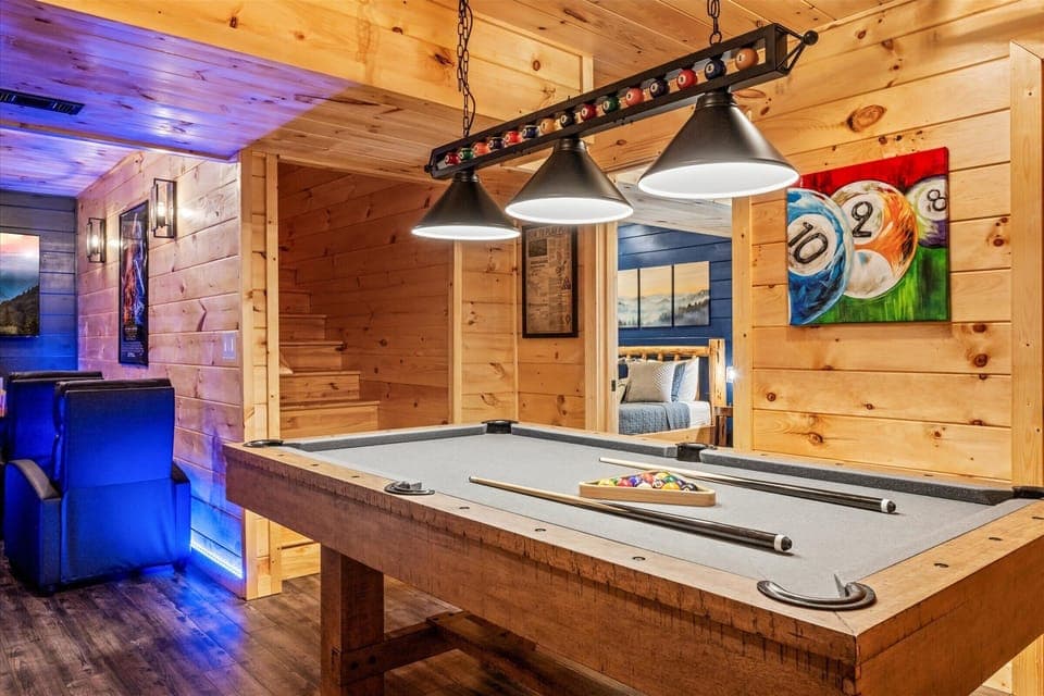 New basement is HQ for fun! Pool table, theater & 4th bedroom w/ arcade games!