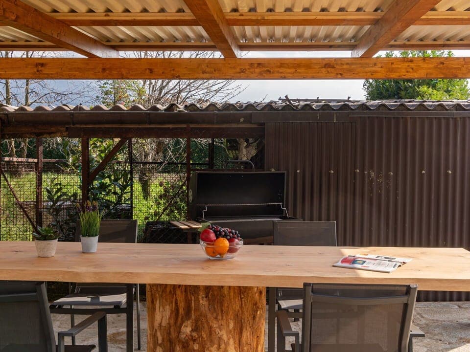 Table, Furniture, Property, Plant, Wood, Building, Shade, Interior Design, Lighting, Outdoor Furniture