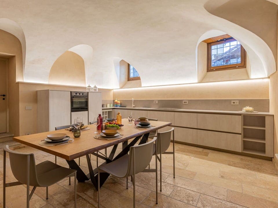 Furniture, Table, Countertop, Wood, Lighting, Interior Design, Kitchen, Cabinetry, Flooring, Chair